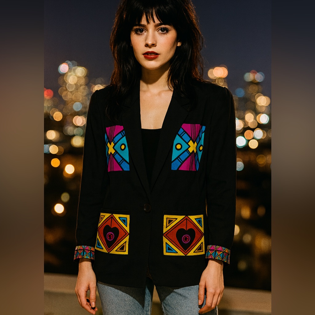 Vintage 1980s Platinum By Dorothy Schoelen Oversized Jacket